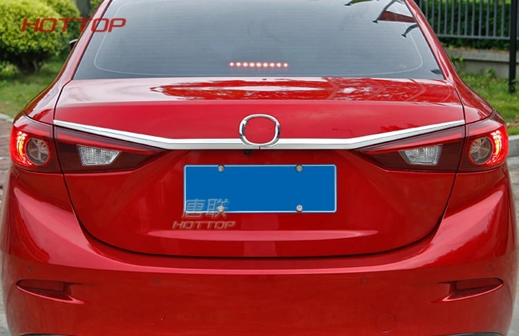 Для Mazda 3 Axela Sedan 4dr хромированная Задняя Крышка багажника, накладка на дверь багажника, декоративная формовочная полоска для стайлинга автомобилей