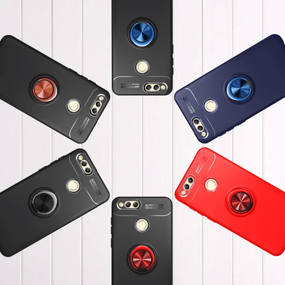 Free gift Tempered film MSK fingerring buckle phone case for huawei honor 7x Coque soft shell TPU |