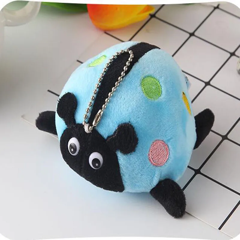 Милый жук красочная божья коровка плюшевая игрушка брелок подвеска для