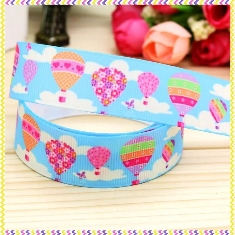 

DHK 7/8'' 5yards balloon printed grosgrain ribbon headwear hair bow diy party decoration OEM Wholesale 22mm C705