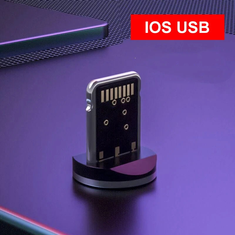 Only IOS Plug Suhach 1 м 2 м светодиодный магнитный USB кабель для iPhone Xs Max 8 7 6 и usb type-C кабель и Micro USB кабель для samsung Xiaomi LG USB C - Цвет: Only IOS Plug