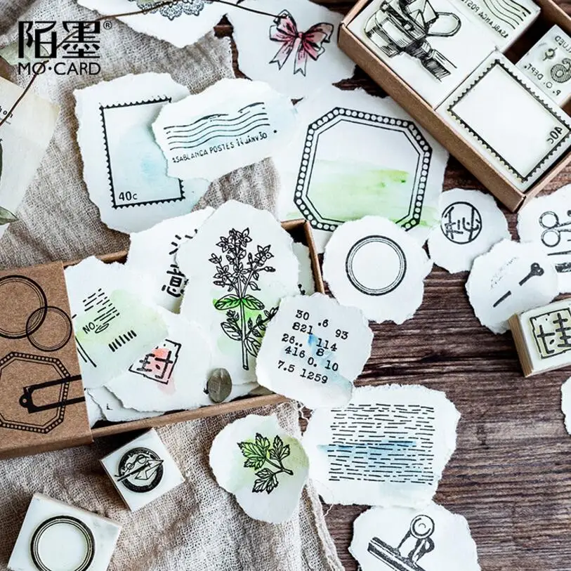 4-10 шт./компл. Винтаж гирлянды канцелярские штамп DIY деревянный штампы для