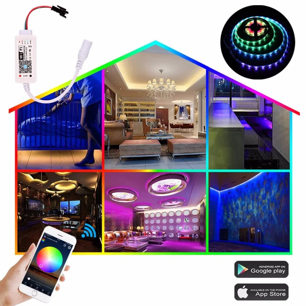 Wi Fi RGB светодио дный пульт дистанционного управления Музыка Таймер Amazon Alexa Google