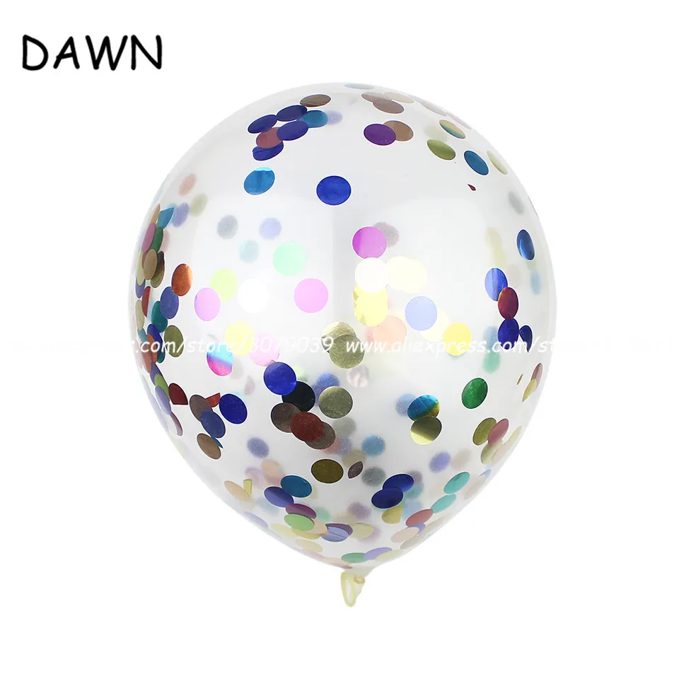 Confetti Color 5 шт./лот DIY 12 дюймов Блеск Конфетти шары из латекса цвета металлик Свадьба День Рождения декоративные Детские игрушки юбилей воздушные принадлежности - Цвет: Confetti Color