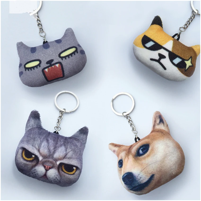 Fashion Metal 3D Car Keychain Dog Cat Key Ring Pet Cute Chain For BMW Ford Toyota Nissan Honda Auto Styling Accessories | Автомобили и