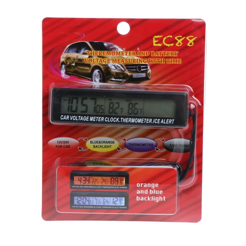 Цифровые ЖК-часы автомобильный Вольтметр термометр напряжение батареи temperature