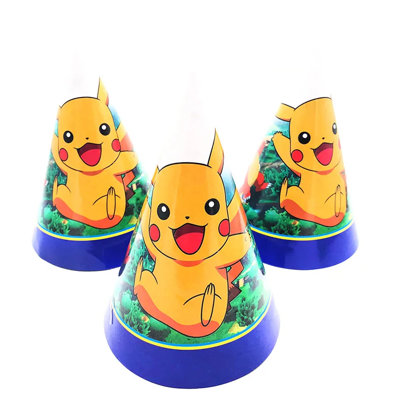 6 цветов тематические головные уборы Pokemon Go бумажные украшения для дня