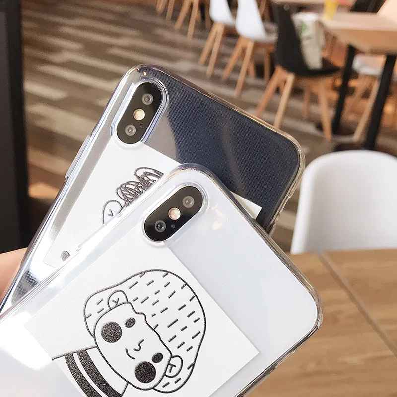 Корейский чехол для телефона iphone XS MAX XR X 8 7 6s 6 Plus прозрачный Kawaii мальчиков и