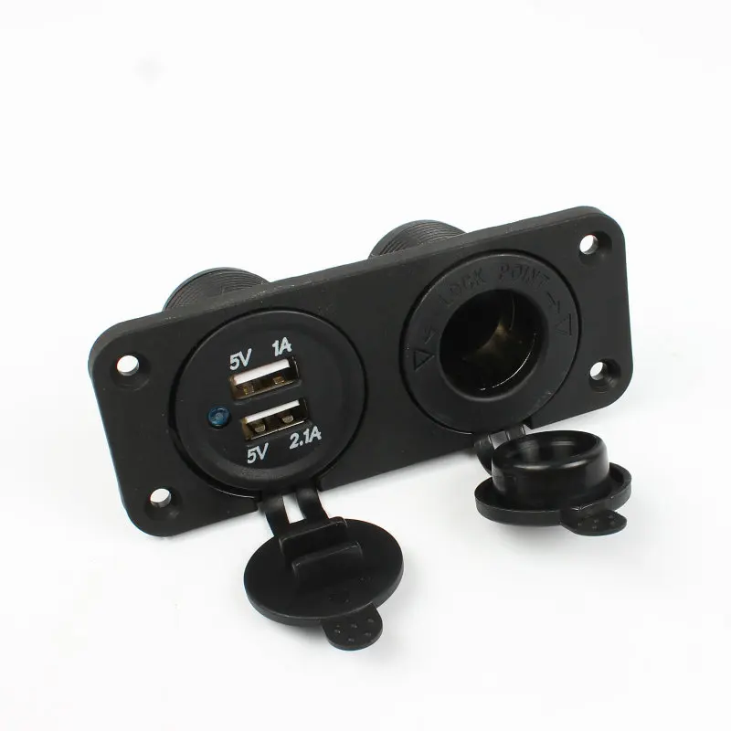 Автомобильный цифровой вольтметр с двойным USB зарядным устройством, водонепроницаемый прикуриватель, розетка, порт питания, розетка, RV, аксессуары для яхты