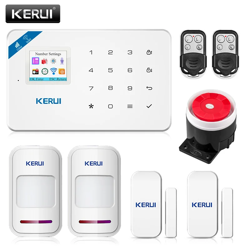 KERUI W18 Android IOS App Беспроводная GSM домашняя сигнализация SIM умный дом защита от взлома wifi IP HD камера сигнализация - Цвет: Kit 2