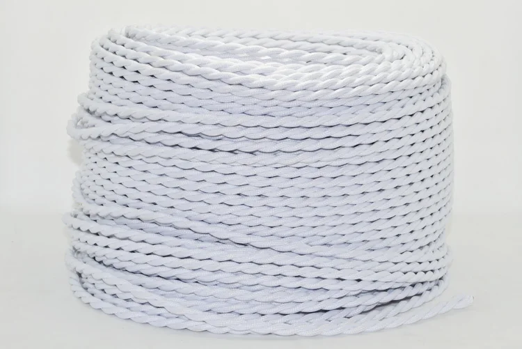 2*0.75mm2 Edison Vintage Lamp Cord White Knitted Cloth Retro Twisted Electrical Wire Textile Cable Pendant light 5/10M | Обустройство