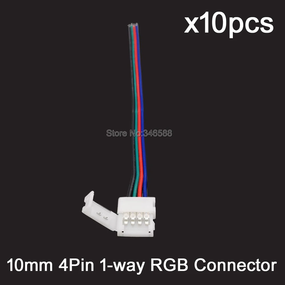 10 шт. 4 контактный контакта мм 1 Way Solderless PCB плата RGB Разъем один конец с см провод