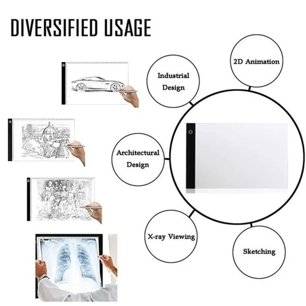 Светодиодный планшет LED A3 A4 A5 USB портативный графический для рисования и письма