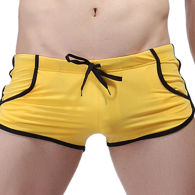 Горячие мужские Плавание носить трусы Strappy костюм Лето мальчик Пляжные шорты Спорт мужской Мужские Шорты