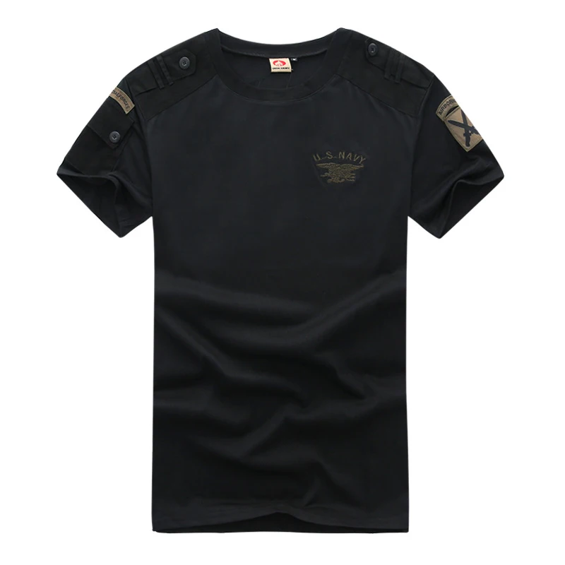 Black-Navy Refire gear летняя Тактическая Военная футболка мужская с коротким рукавом быстросохнущая Боевая футболка армейская дышащая солдатская униформа Одежда - Цвет: Black-Navy