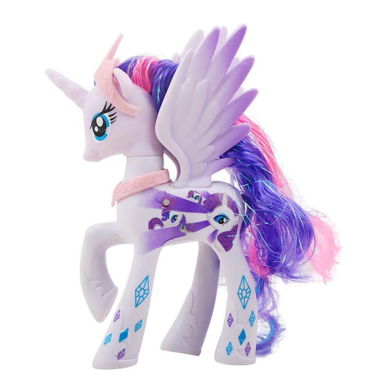 Hasbro My Cute lovely little ponies ПВХ фигурка модели игрушки куклы для девочек принцесса Рождественский подарок на день рождения игрушка - Цвет: Rarity14cm