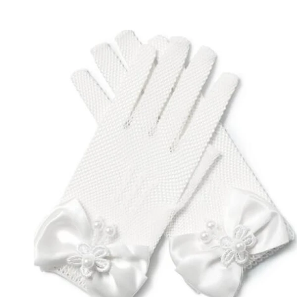 Mesh Gloves A Детские маскарадные перчатки принцессы для маленьких девочек, платье Анны, митенки с бантом, Вечерние перчатки с принтом, детские перчатки без пальцев для девочек - Цвет: Mesh Gloves A