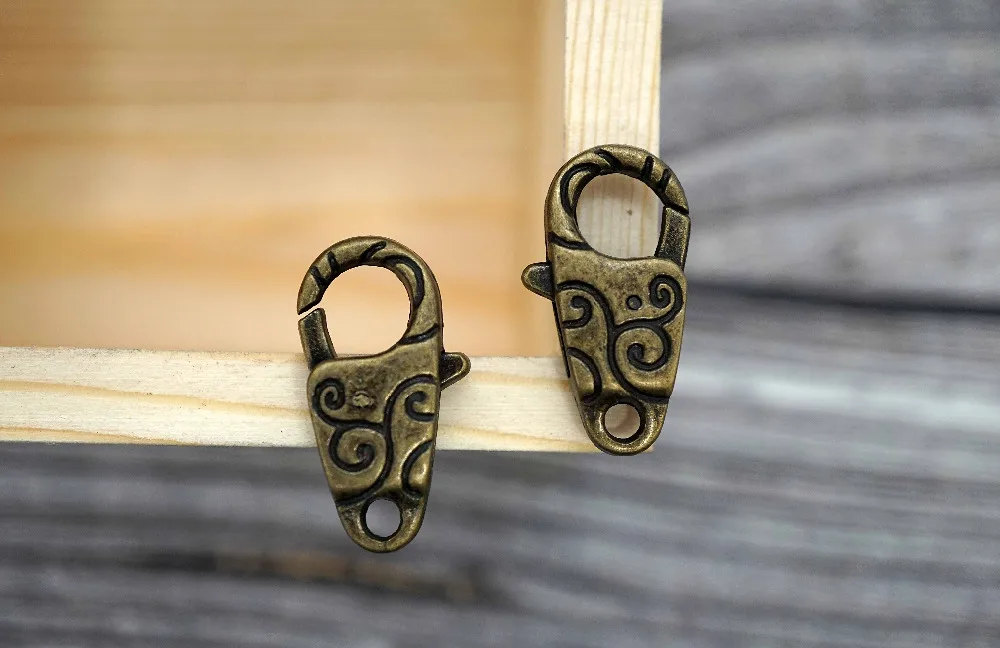 Застежка карабин бронзового цвета для изготовления ожерелья ювелирных изделий