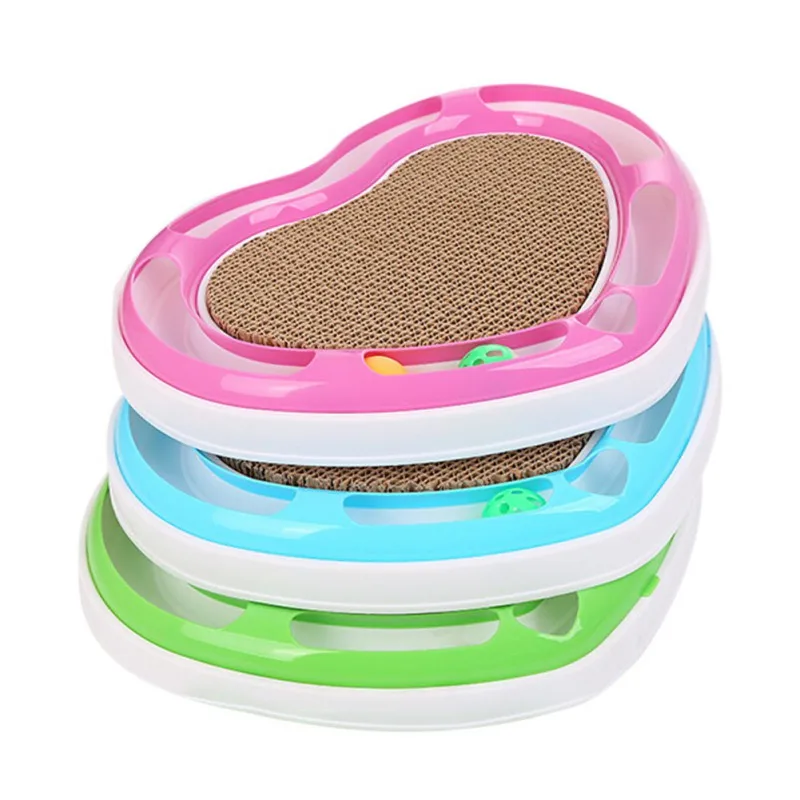 

Funny Cat Grab Plate Interactive Toy Pet Heart-Shaped Toys With Catnip Bell Balls Catnip Toys