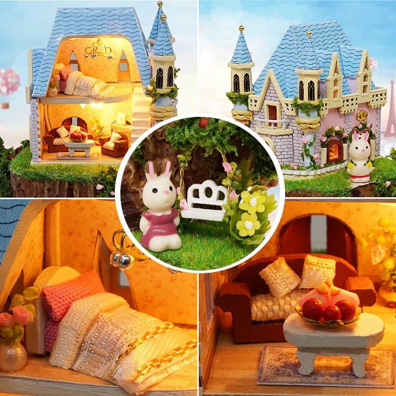 Миниатюрная Музыкальная Шкатулка кукольные домики DIY 3D Деревянный кукольный домик Миниатюрный Кукольный домик мебель набор игрушек для детей подарки на день рождения