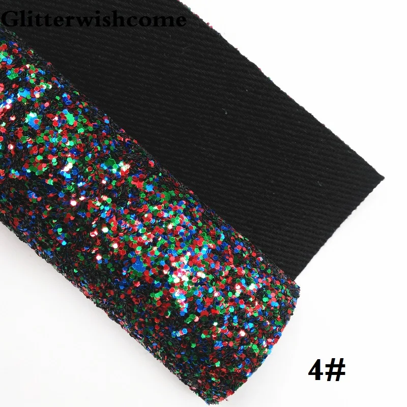 4 Glitterwishcome 21X29 см A4 размер винил для бантов, сверкающий толстый блеск кожа ткань винил для бантов, GM098A - Цвет: 4