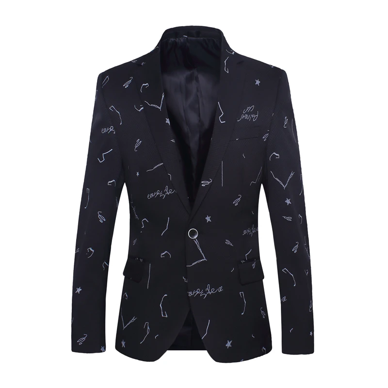 Мужской повседневный Блейзер новый модный приталенный костюм куртка M 3XL на одной