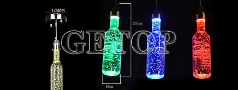 Современный стеклянный подвесной светильник Z для бутылок вина освещение бара