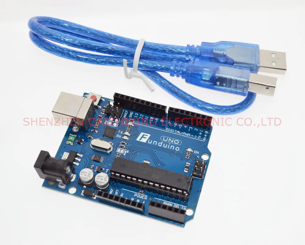 Один комплект Funduino UNO R3 с USB кабелем|uno r3|uno r3 unouno cable |