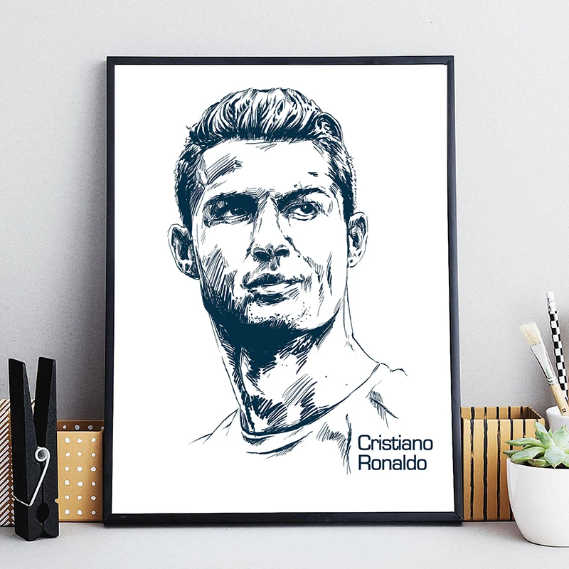 Постер с Криштиану Роналду CR7 минималистское полотно АРТ печать современные