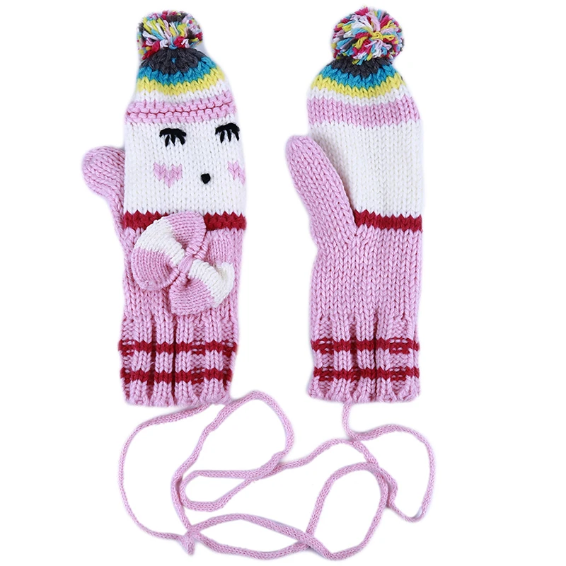 Зимние перчатки с милым мультяшным принтом Женские варежки Invierno Mujer акриловые