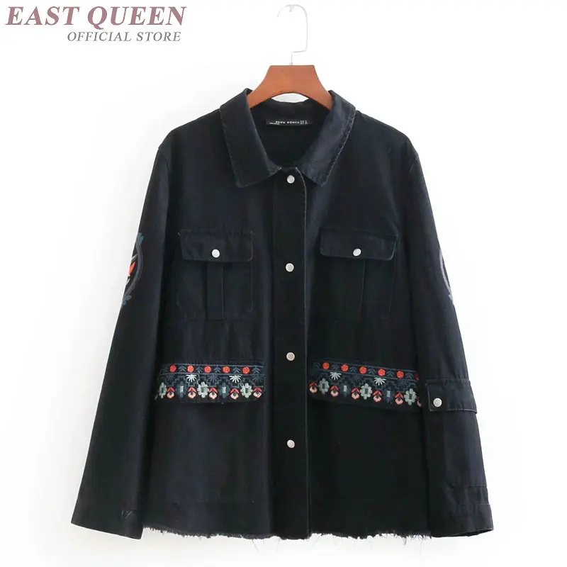 Женская джинсовая куртка с вышивкой осенняя бомбер модель AA4189 2018|Женские куртки|