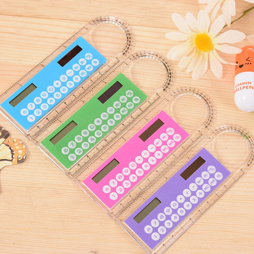Милый цветной портативный мини калькулятор на солнечной энергии креативная