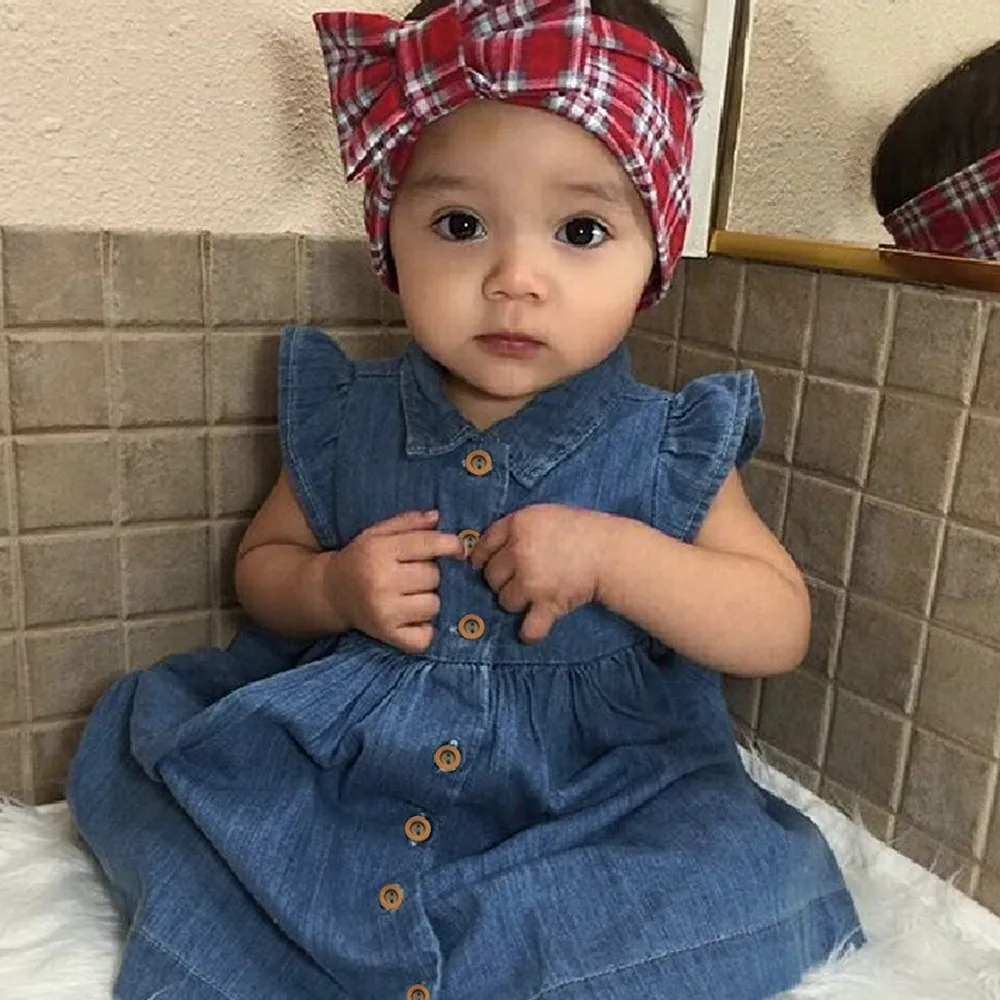 Toddler Infant Baby Girls Clothing Summer 2018 Girl Dress Solid Princess Denim Dresses Outfits Clothes dropshipping | Детская одежда и