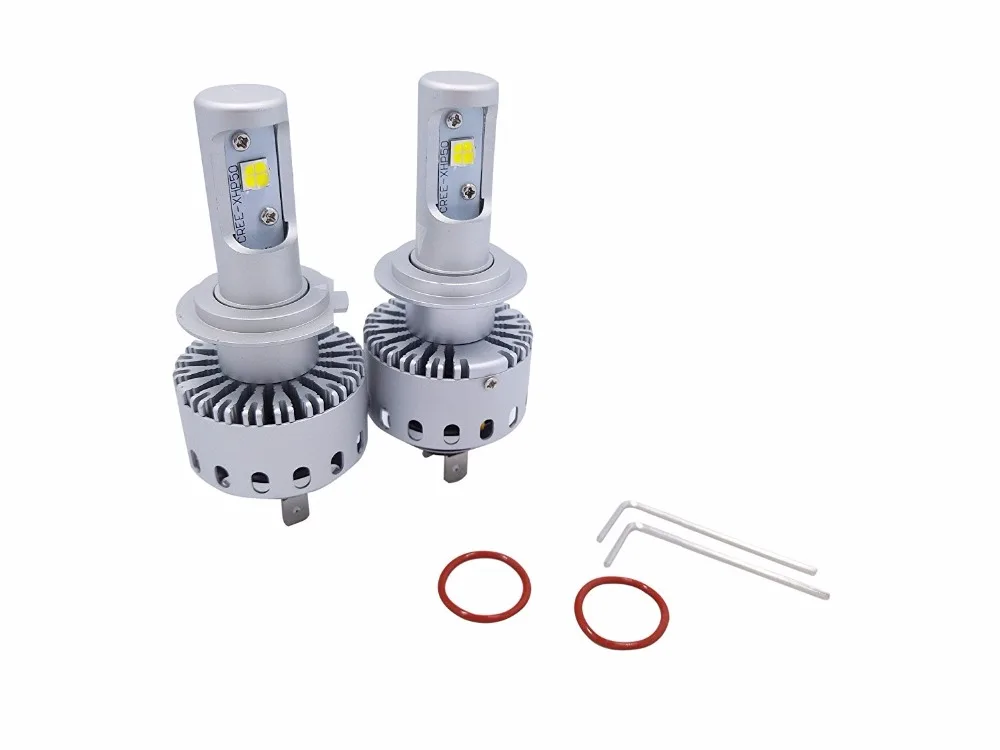 Пара H7 светодиодные лампы для передних фар Conversion Kit 12000LM 6500K светодиодная лампа Audi