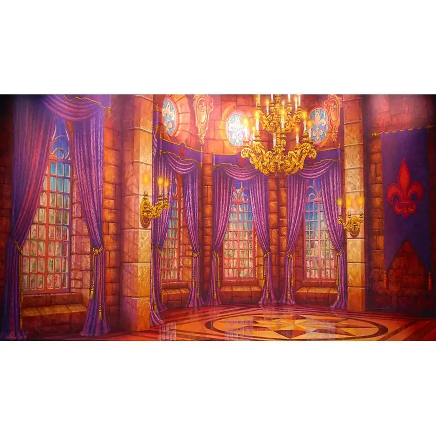 party photo backdrop High quality Computer print Night Sky Light Beauty Beast Stone Hall Curtain Window background | Электроника