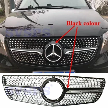 Black Автомобильный Стайлинг тюнинг Передняя средняя звезда бриллианты стиль решетка гриль для Mercedes Benz Vito класс MPV W447 автомобиль- год - Цвет: Black