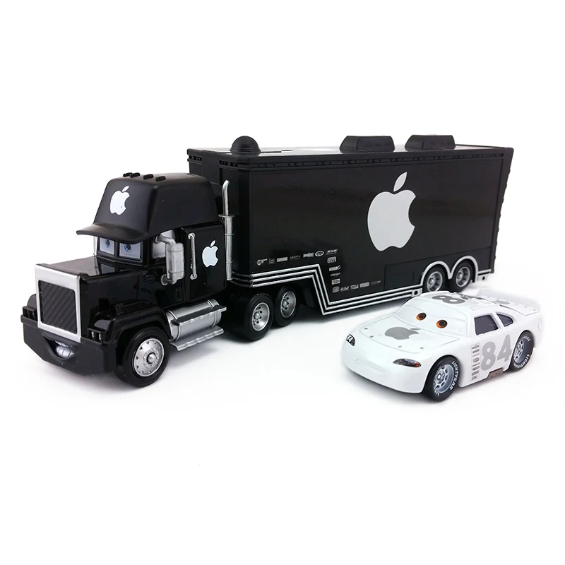 Disney Pixar Cars Black Mack Racer's Truck &amp No.84 Icar Metal Diecast Toy Car 1:55 Loose Brand New Бесплатная доставка |