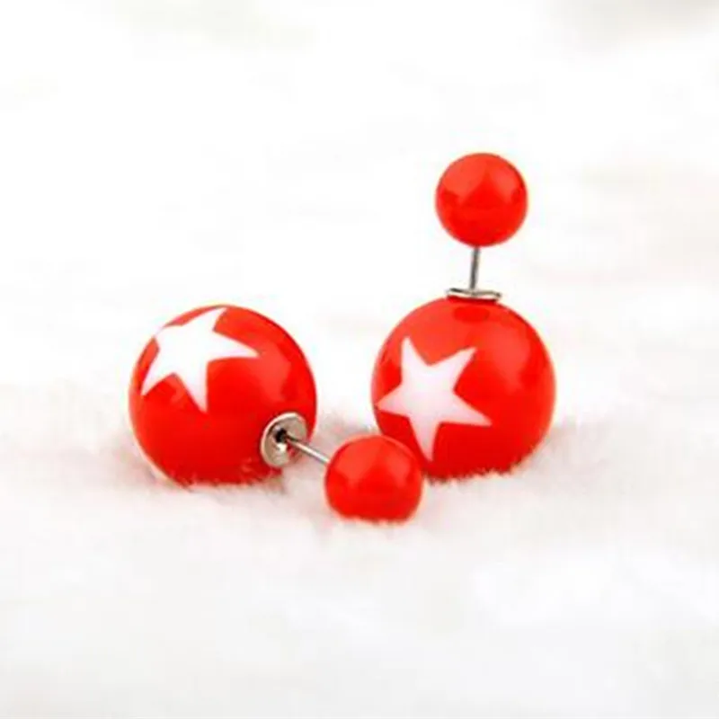 Многоцветные карамельные цветные двухсторонние блестящие жемчужные серьги для