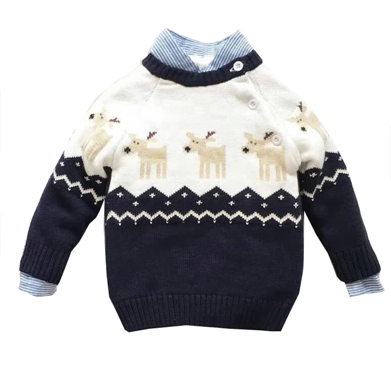 Molanephy Baby Girls Boys Sweaters Casual Autumn Winter Christmas Style Fashion Cartoon O Neck Button Long Sleeves Kids Clothes | Детская