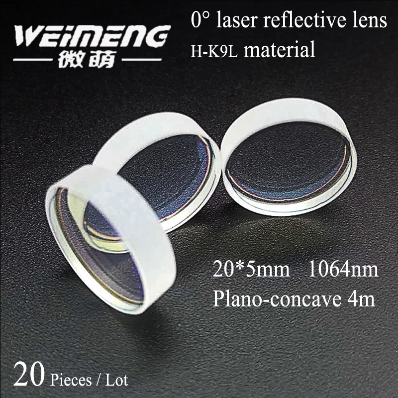 

Weimeng 20 pieces 20*5mm circular H-K9L material 0 Degree laser total reverse lens Plano-concave 4m with favorable price