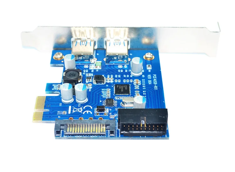 

3,0 USB PCIe плата расширения Внешние 2 порта USB3.0 + 2 внутренних 19Pin разъем 4Pin IDE разъем питания для PCI-E x1 x4 x8 x16