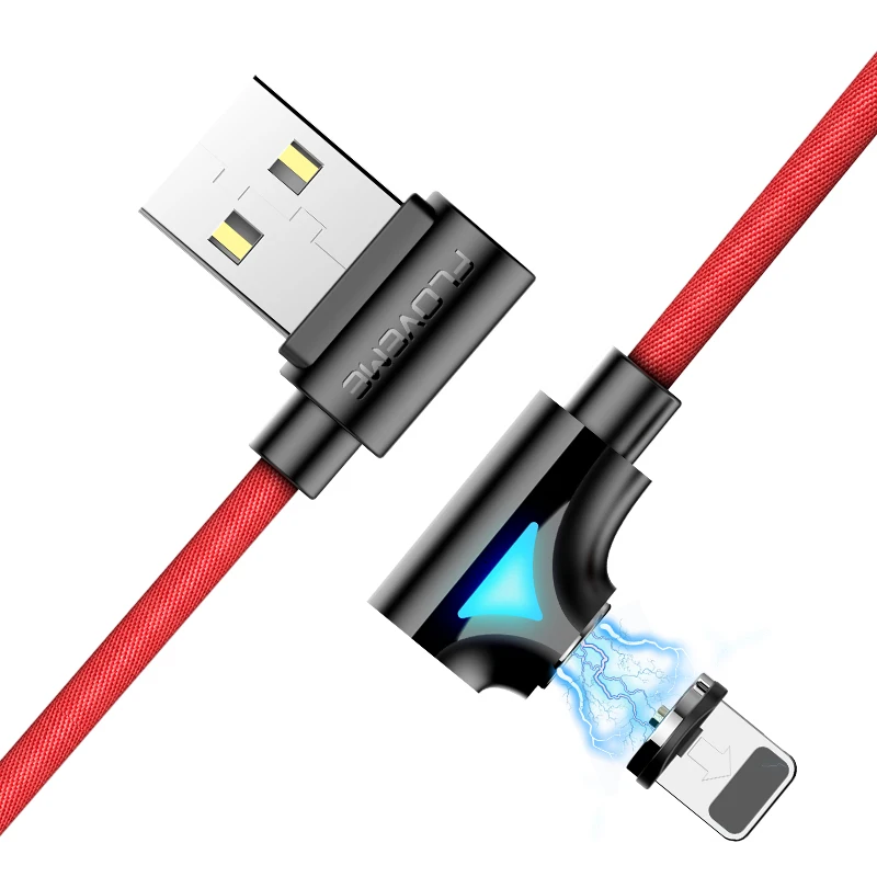 Магнитный зарядный Micro USB кабель FLOVEME L для Xiaomi Redmi Note 5, Магнитный зарядный кабель USB C type C для samsung S9 iPhone - Цвет: Red