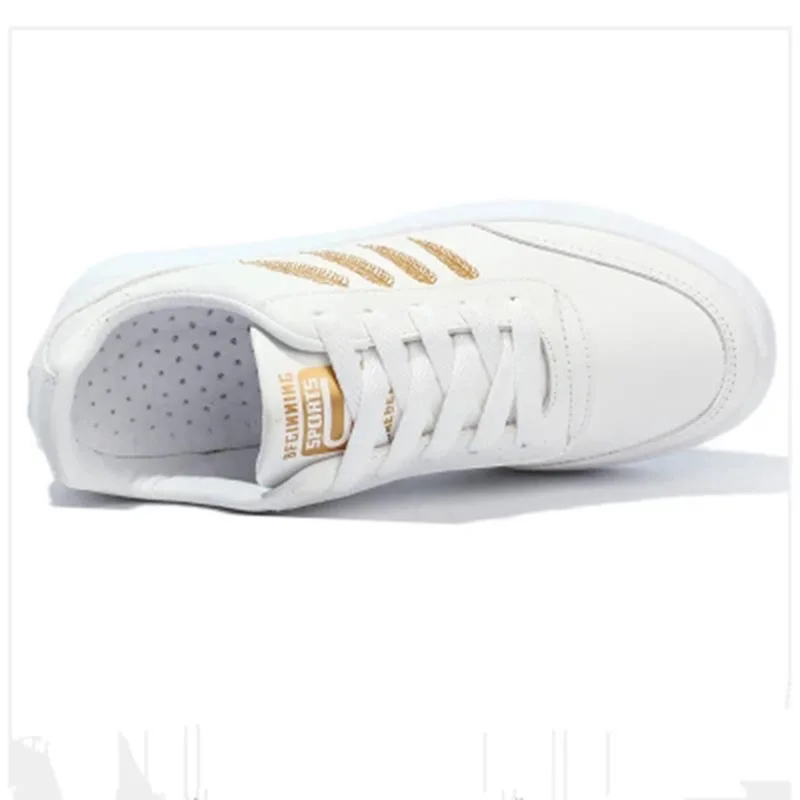 Woman Casual shoes Non-slip Gold embroidery PU leather Designer spring sneakers platform white for women baskets femme 