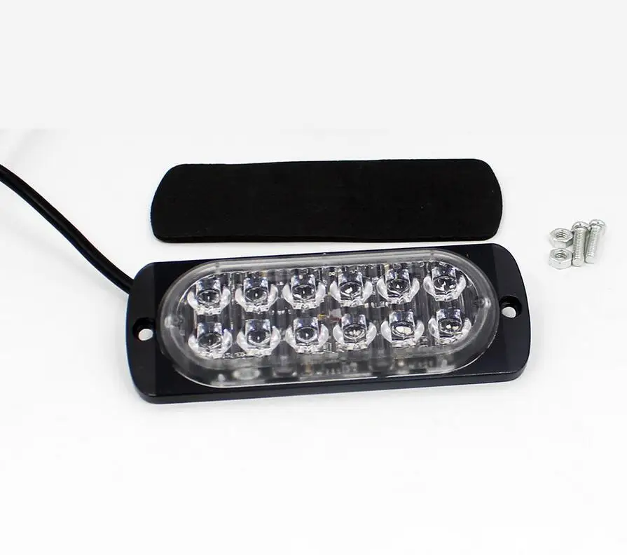 4x12v 24v Белый проблесковый стробоскоп 36W 12 Светодиодный свет гриль Стайлинг