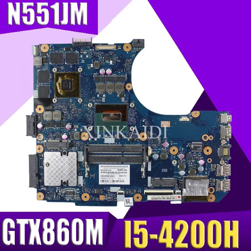 Материнская плата XinKaidi N551JM для ноутбука ASUS G551JM N551JW N551J N551 протестированная