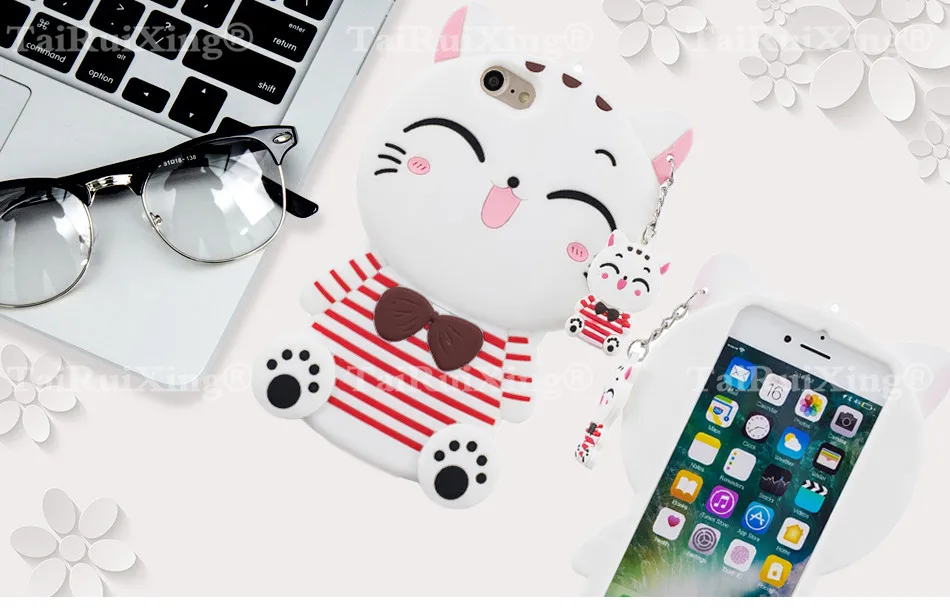 3D мультфильм розовый чехол с единорогом для iphone X 10 4 4S 5 5S 5C SE 6 6S 7 8 Plus 6 7 Plus 8 Plus милый кот Мягкий силиконовый чехол для телефона