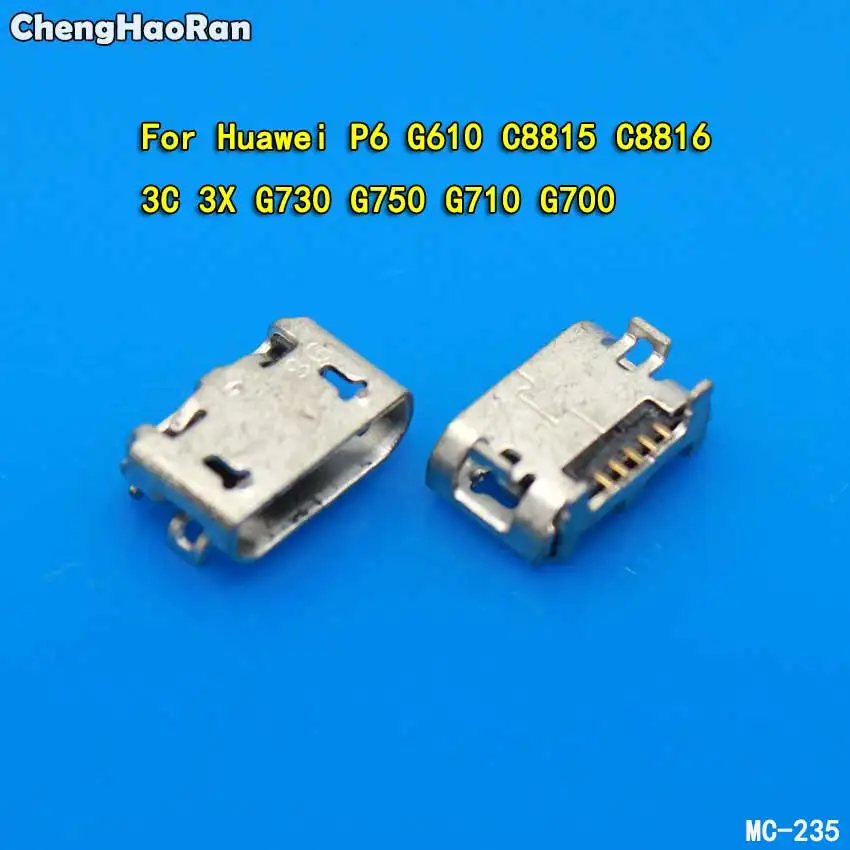 ChengHaoRan 10X микро USB разъем для Huawei P6 G610 C8815 C8816 3C 3X G730 G750 G710 G700 зарядный док-порт |