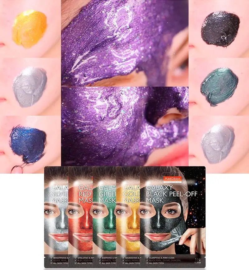 PUREDERM Galaxy Очищающая маска 5 шт. Корейская маска для лица удаление угрей маска для лица глубокое очищение угрей, уход очищение пор