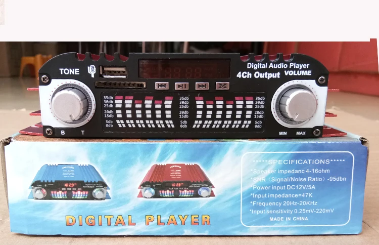 Hi-Fi 2 0 мини усилитель ST-997 Многофункциональный автомобиль/домашний DC12v стерео 4