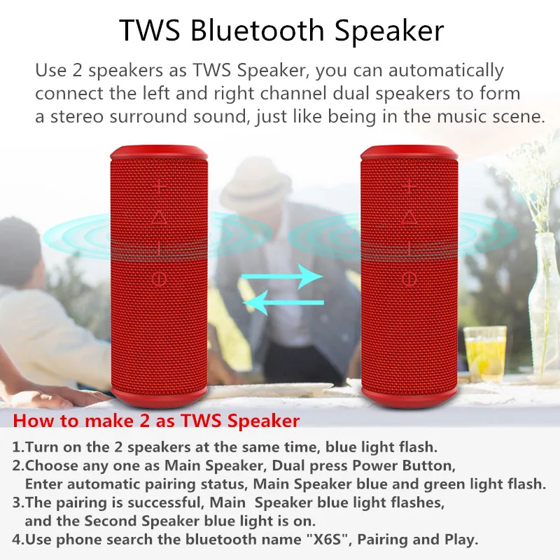 Bluetooth Колонка W king X6S 360 дюйма водостойкая|Портативные колонки| |